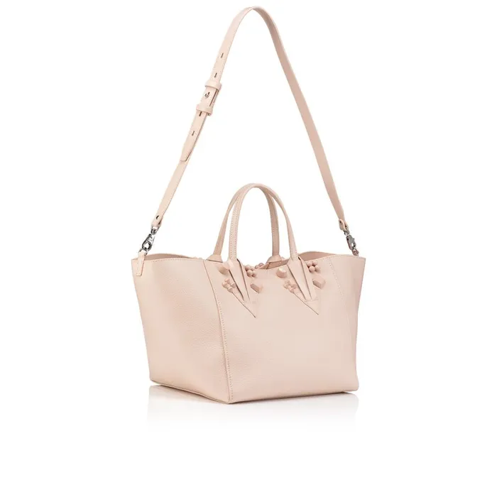 Women Cabachic Small Tote Bag 8211 Grained Calf Leather And Spikes Couronnes 8211 Leche Leche Christian Louboutin Totes