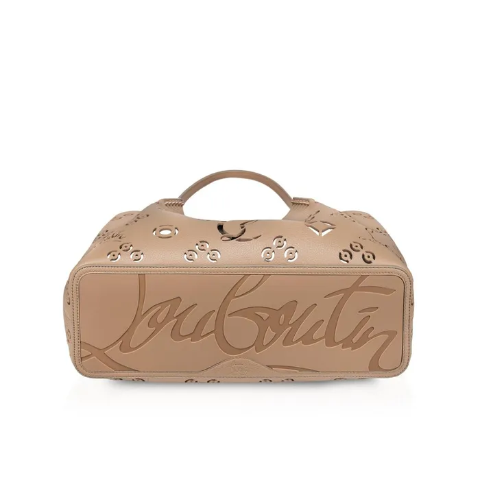 Women Cabarock Large Tote Bag 8211 Perforated Calf Leather Loubinthesky 8211 Roca Brown Christian Louboutin Shoulder Bags