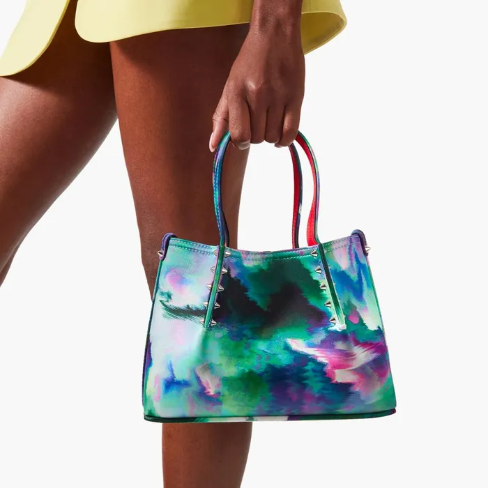 Women Cabarock Mini Tote Bag 8211 Crepe Satin Melancholia Print 8211 Multicolor Multicolor Christian Louboutin Totes