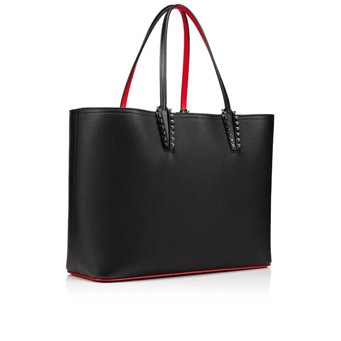 Women Cabata Tote Bag 8211 Calf Leather 8211 Black Black Christian Louboutin Shoulder Bags