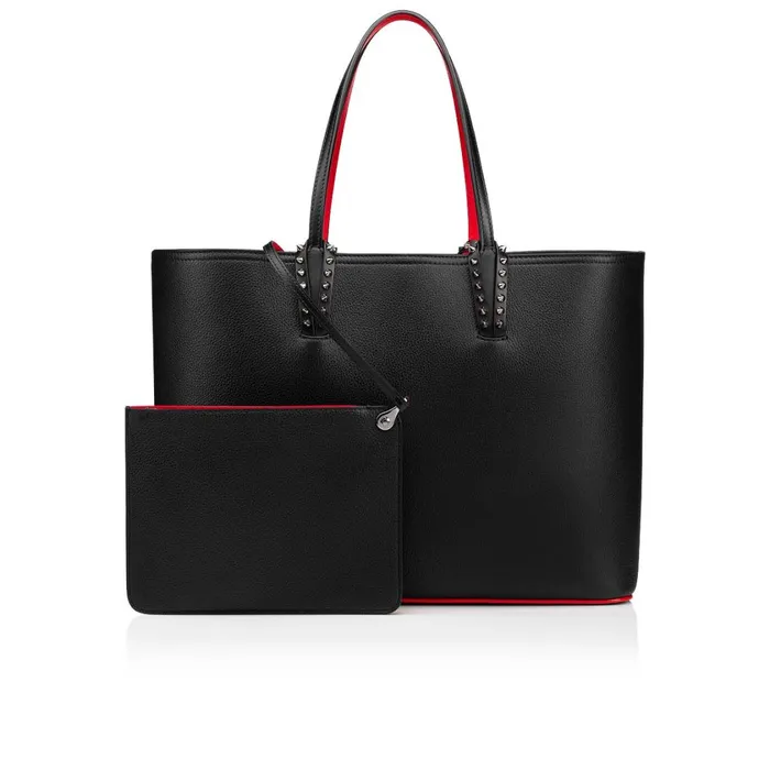 Women Cabata Tote Bag 8211 Calf Leather 8211 Black Black Christian Louboutin Shoulder Bags
