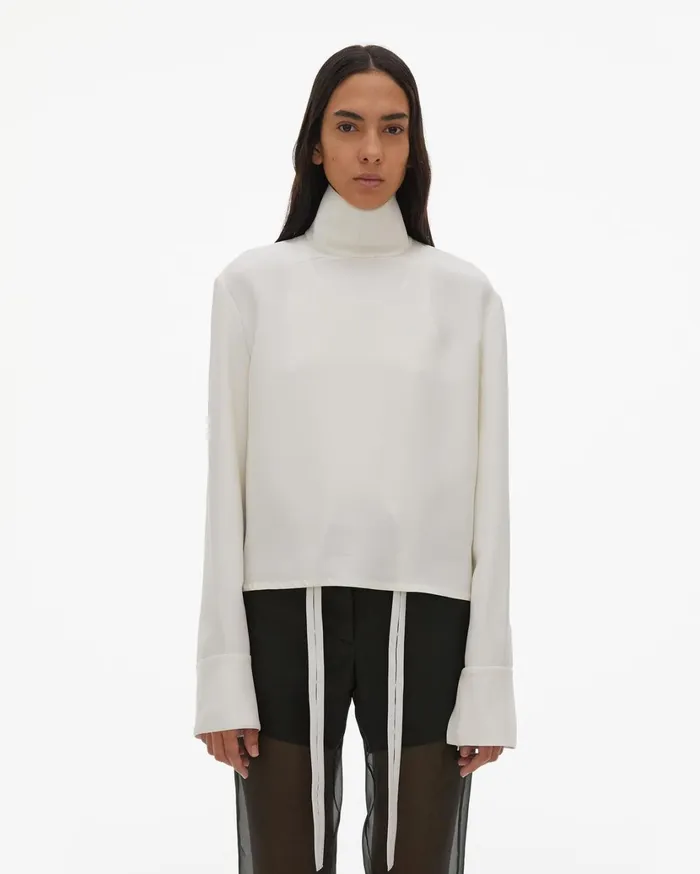 Women Cady High Neck Top Ivory Helmut Lang Tops