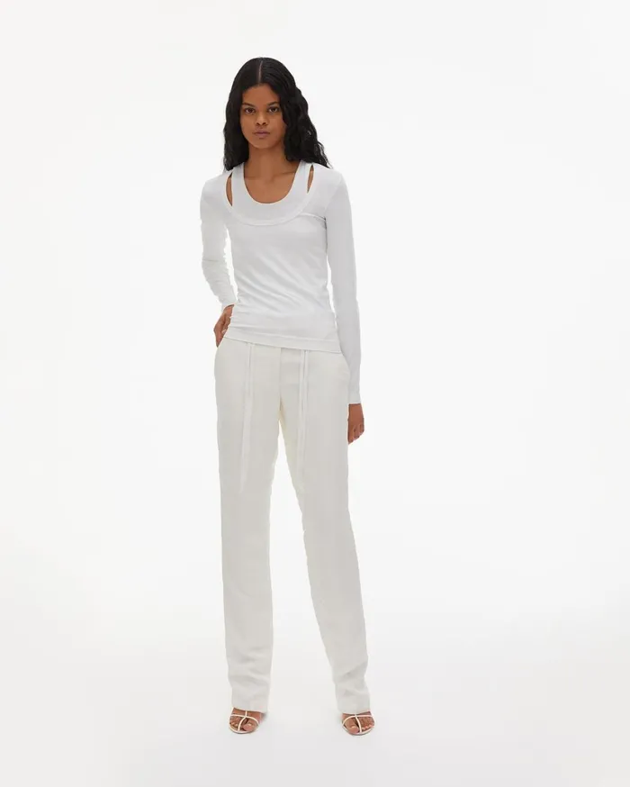 Women Cady Suit Pant Ivory Helmut Lang Pants