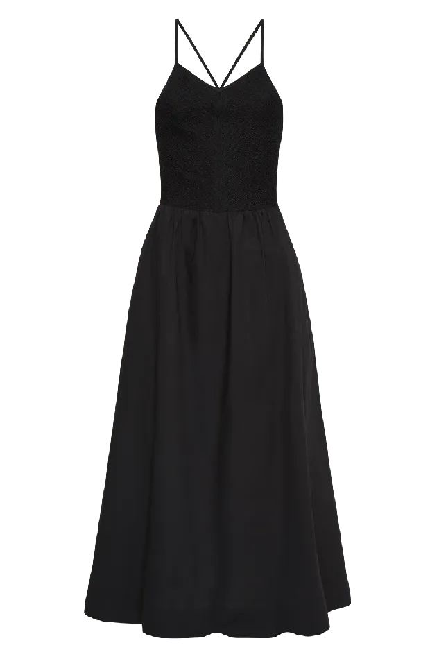 Women Camera Midi Dress Black Faithfull The Brand Dresses Women Camera Midi Dress Black Faithfull The Brand Dresses