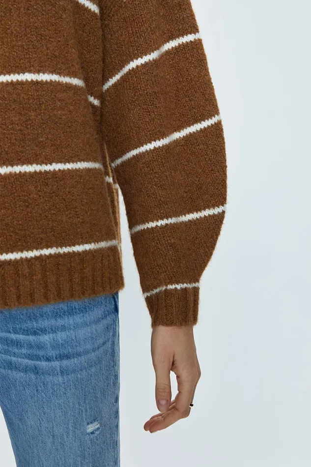 Women Carlen Sweater 8211 Caramel Stripe Pistola Denim Sweaters and Knits