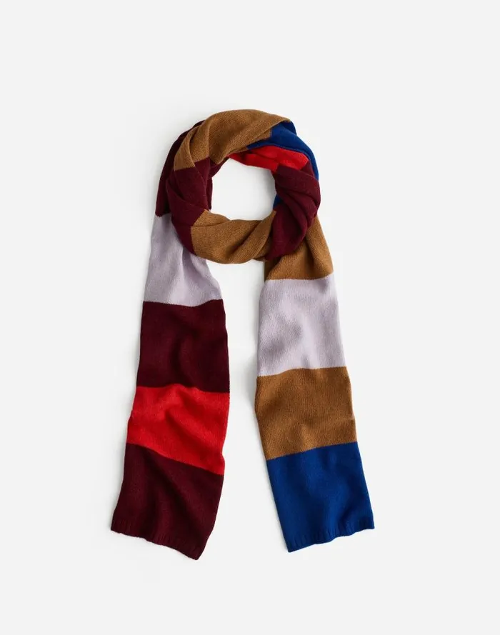 Women CashmereWool Blend Skinny Scarf In Stripe Soft Orchid Madewell Scarves