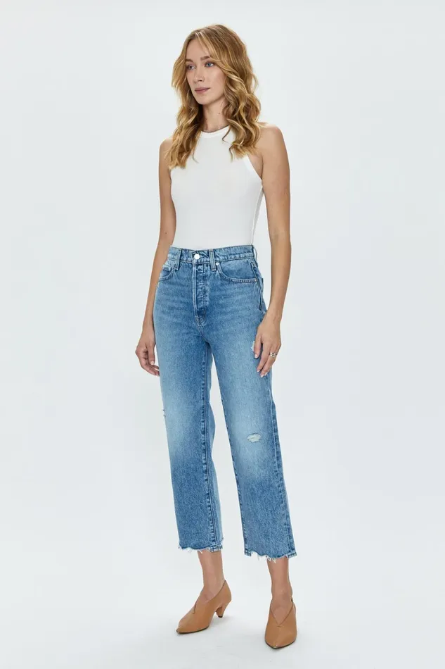 Women Cassie Crop Super High Rise Straight Crop Jean 8211 Fair Side Vintage Pistola Denim Denim