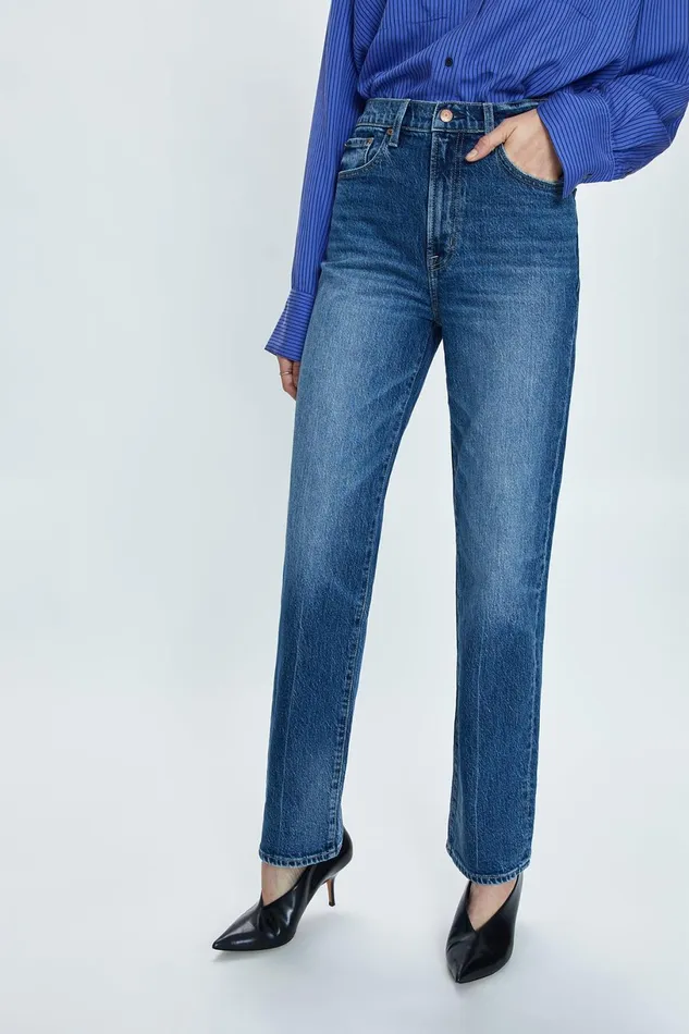 Women Cassie Super High Rise Straight Jean 8211 Palladium Pistola Denim Denim