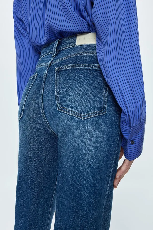 Women Cassie Super High Rise Straight Jean 8211 Palladium Pistola Denim Denim