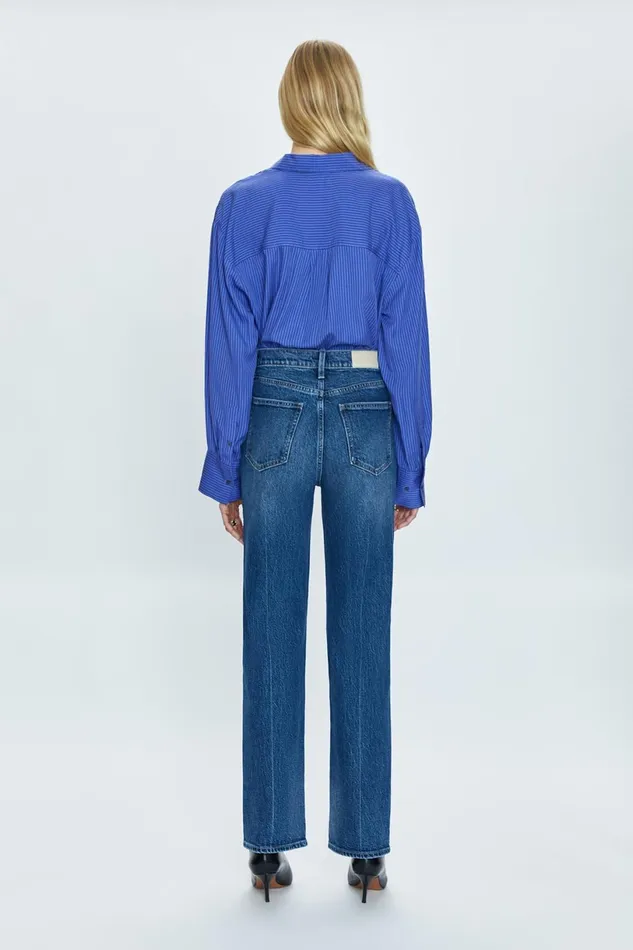 Women Cassie Super High Rise Straight Jean 8211 Palladium Pistola Denim Denim