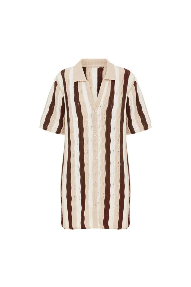 Women Casual Dresses Runaway The Label BLANCHE MINI DRESS Choc Multi