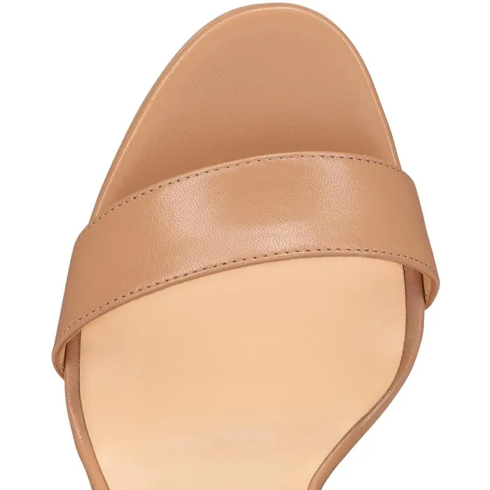 Women Choca Lux 120 Mm Platform Sandals 8211 Leather 8211 Nude Nude Christian Louboutin Sandals and Slides