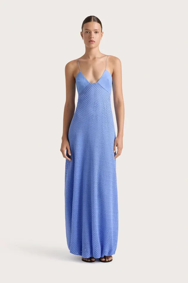 Women Ciele Maxi Dress Azalea Mid Blue Faithfull The Brand Dresses