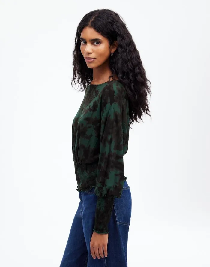 Women Cinched LongSleeve Top Luxury Forest Madewell Tops and Shirts
