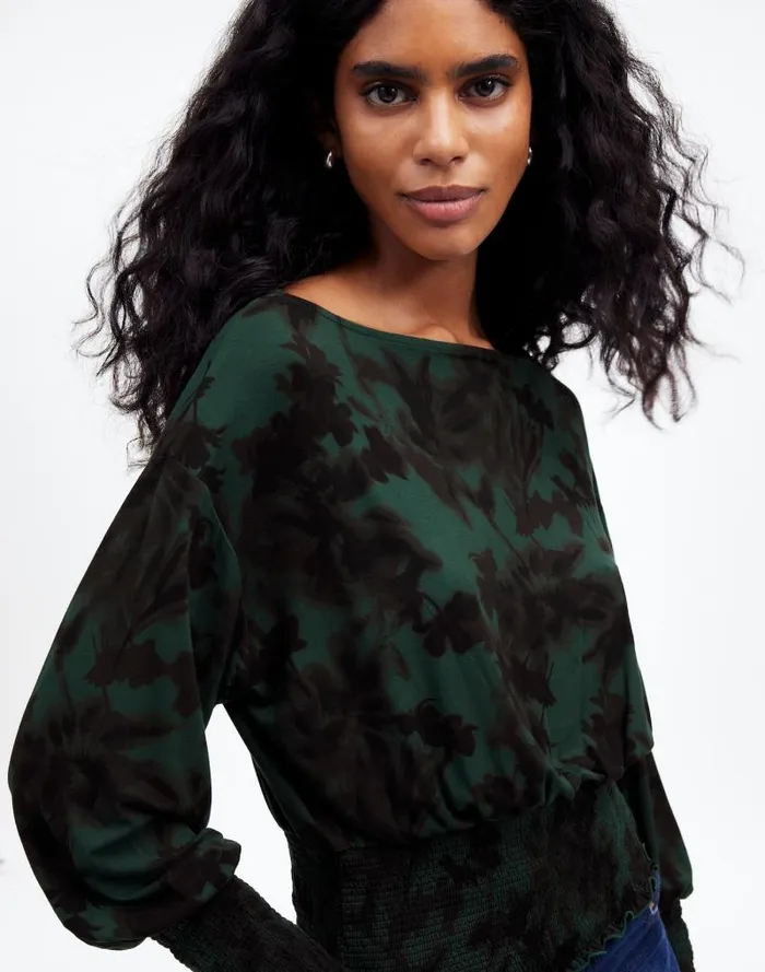 Women Cinched LongSleeve Top Luxury Forest Madewell Tops and Shirts
