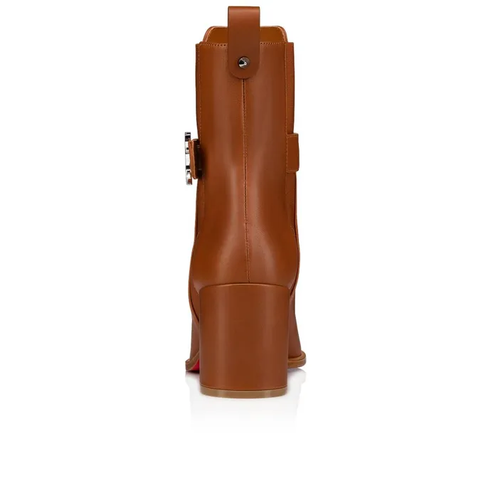 Women CL Chelsea Booty 70 Mm Low Boots 8211 Calf Leather 8211 Cuoio Brown Christian Louboutin Ankle Boots