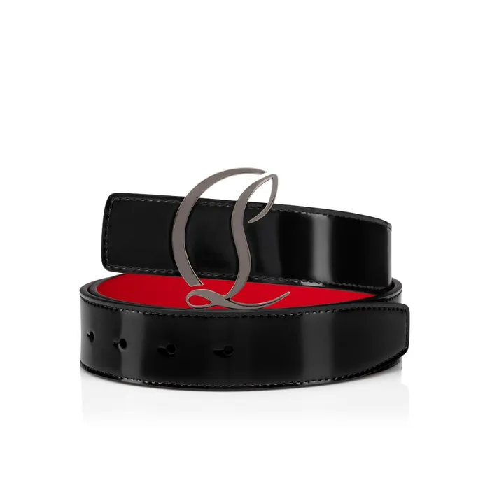 Women CL Logo Belt Belt 8211 Calf Leather 8211 Black Black Christian Louboutin Belts
