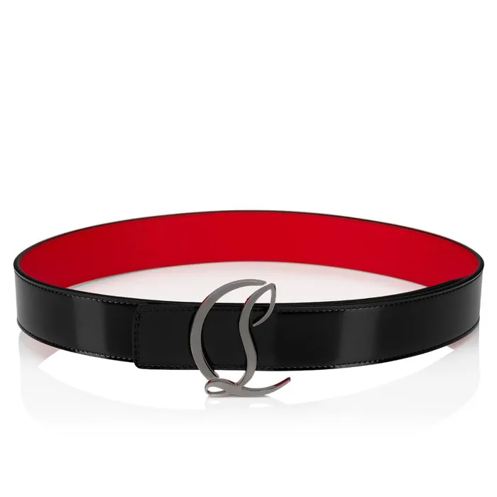 Women CL Logo Belt Belt 8211 Calf Leather 8211 Black Black Christian Louboutin Belts