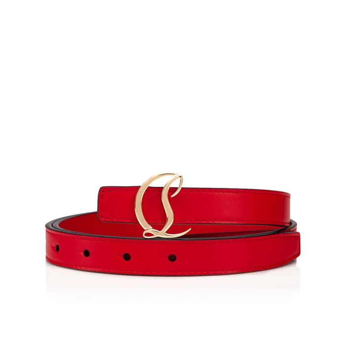 Women CL Logo Belt Belt 8211 Calf Leather 8211 Loubi Red Christian Louboutin Belts Women CL Logo Belt Belt 8211 Calf Leather 8211 Loubi Red Christian Louboutin Belts