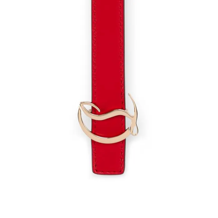 Women CL Logo Belt Belt 8211 Calf Leather 8211 Loubi Red Christian Louboutin Belts