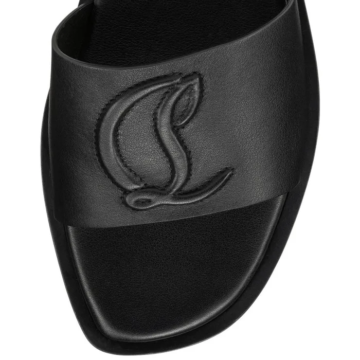 Women CL Mule Mules 8211 Calf Leather 8211 Black Black Christian Louboutin Sandals and Slides