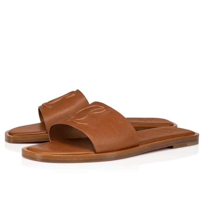 Women CL Mule Mules 8211 Calf Leather 8211 Cuoio Brown Christian Louboutin Sandals and Slides Women CL Mule Mules 8211 Calf Leather 8211 Cuoio Brown Christian Louboutin Sandals and Slides