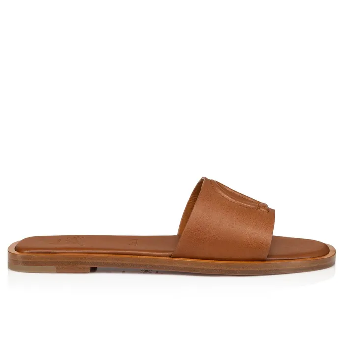 Women CL Mule Mules 8211 Calf Leather 8211 Cuoio Brown Christian Louboutin Sandals and Slides