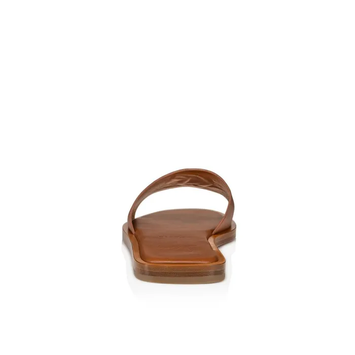 Women CL Mule Mules 8211 Calf Leather 8211 Cuoio Brown Christian Louboutin Sandals and Slides