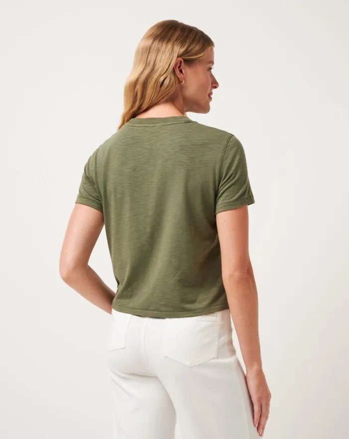 Women CLOUD CREW POCKET TEE Clover TravisMathew Tees