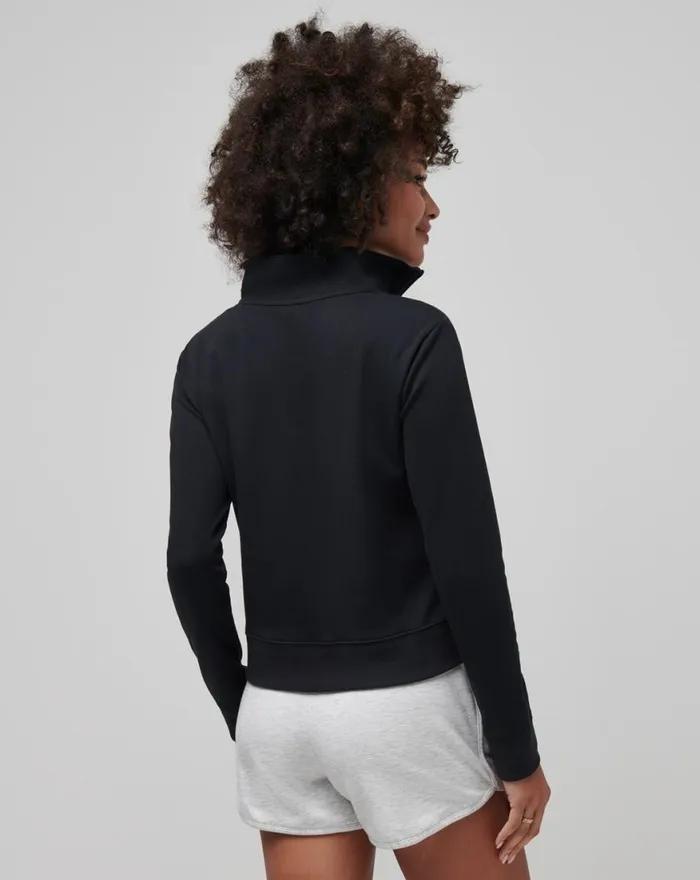 Women CLOUD FLEECE HALF ZIP Black TravisMathew Hoodies and Pullovers
