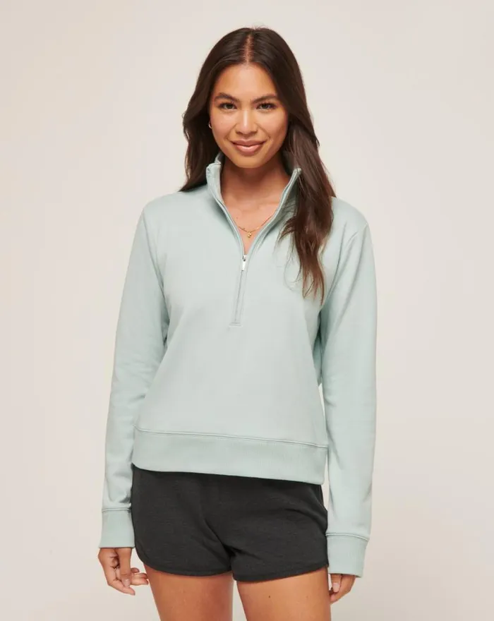 Women CLOUD FLEECE HALF ZIP Ether TravisMathew Hoodies and Pullovers