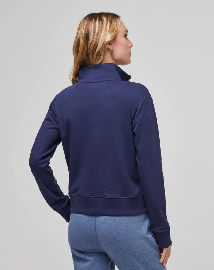 Women CLOUD FLEECE HALF ZIP Navy TravisMathew Hoodies and Pullovers