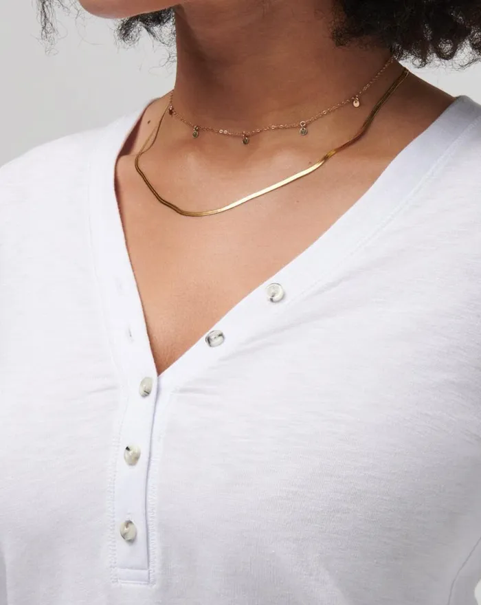 Women CLOUD JERSEY HENLEY White TravisMathew Tees