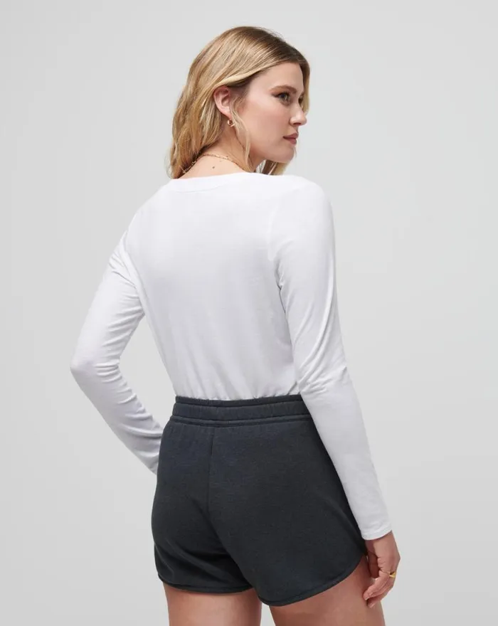 Women CLOUD JERSEY HENLEY White TravisMathew Tees