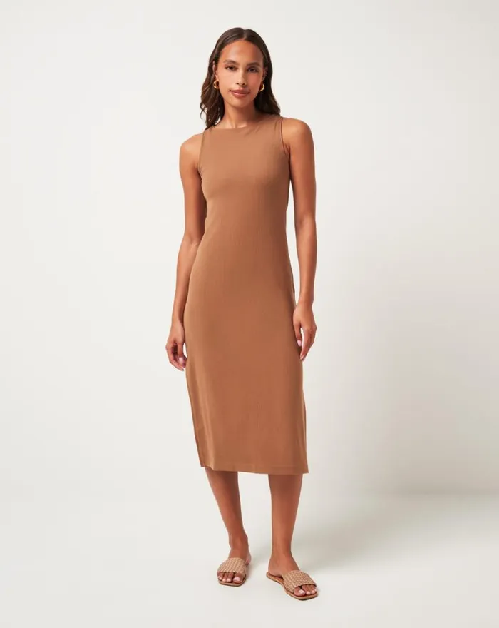 Women CLOUD RIB HADLEY WOOD DRESS Chestnut TravisMathew Dresses