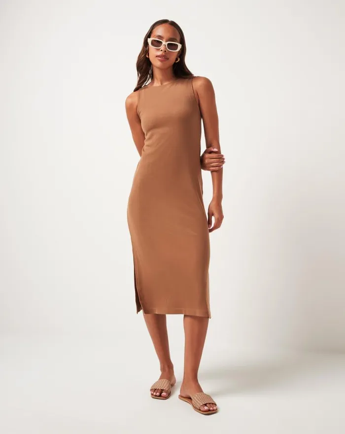 Women CLOUD RIB HADLEY WOOD DRESS Chestnut TravisMathew Dresses