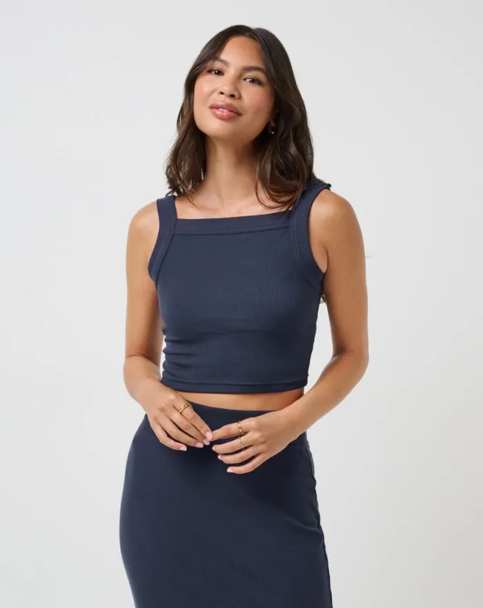 Women CLOUD RIB PINOT TANK Navy Blazer TravisMathew Shirts and Tops