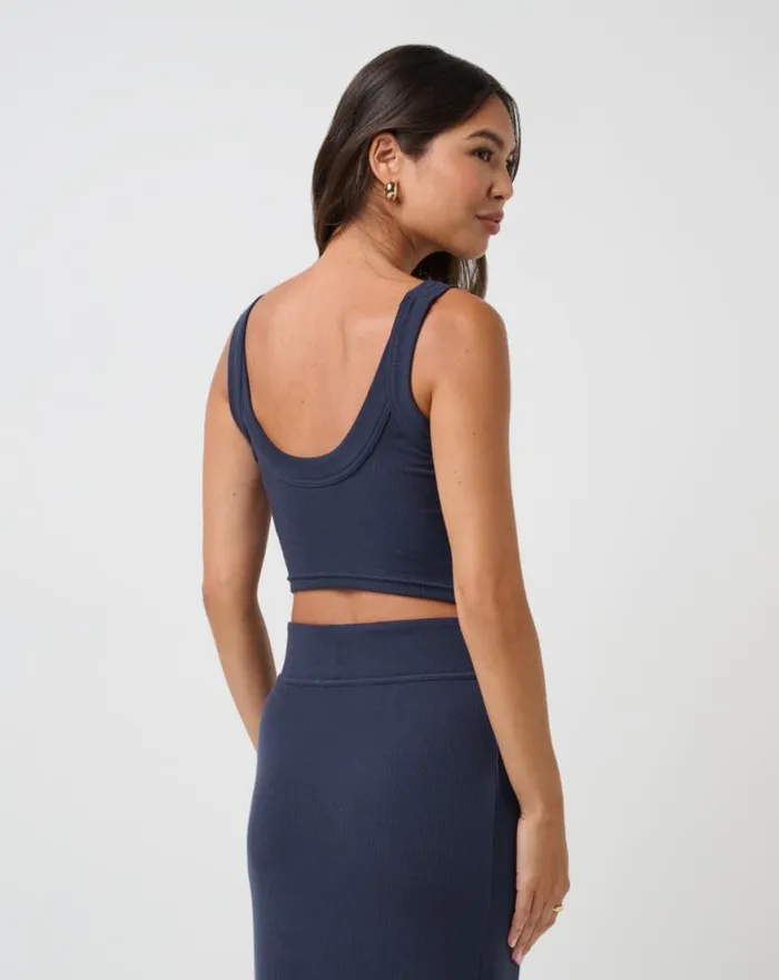 Women CLOUD RIB PINOT TANK Navy Blazer TravisMathew Shirts and Tops