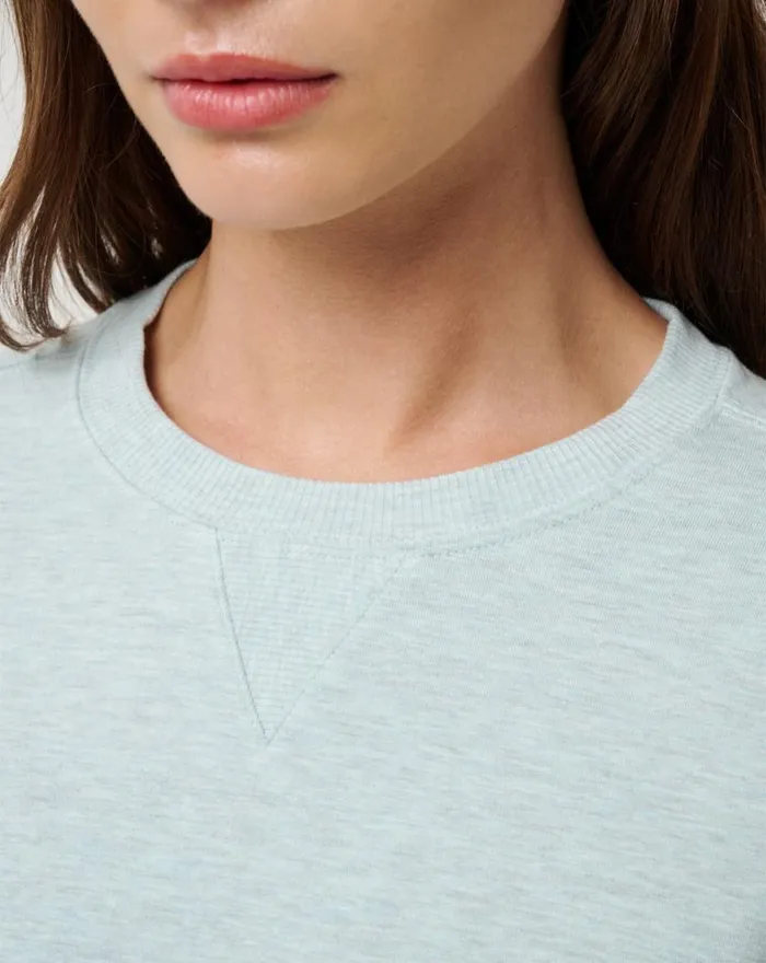 Women CLOUD TERRY CREW Heather Ether TravisMathew Hoodies and Pullovers