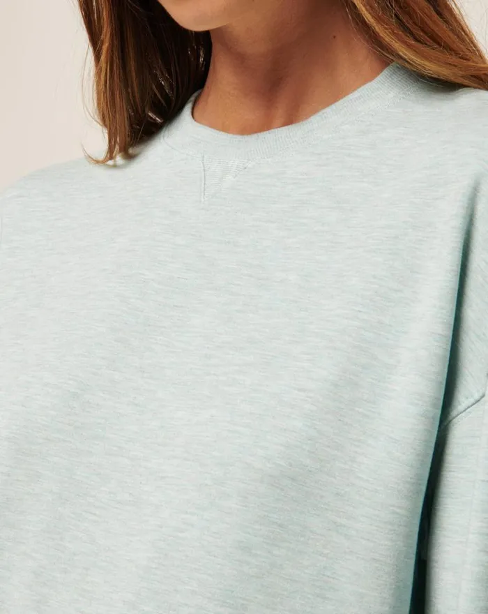 Women CLOUD TERRY CREW Heather Ether TravisMathew Hoodies and Pullovers