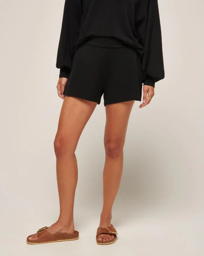 Women CLOUD TERRY SHORT Black TravisMathew Shorts