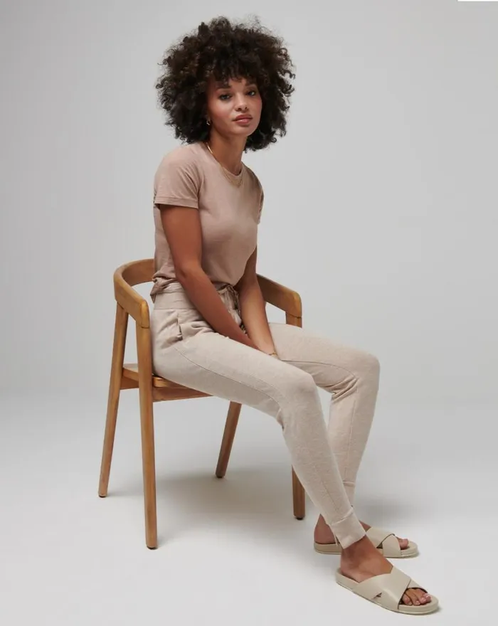 Women CLOUD TERRY TIE JOGGER Heather Natural TravisMathew Pants