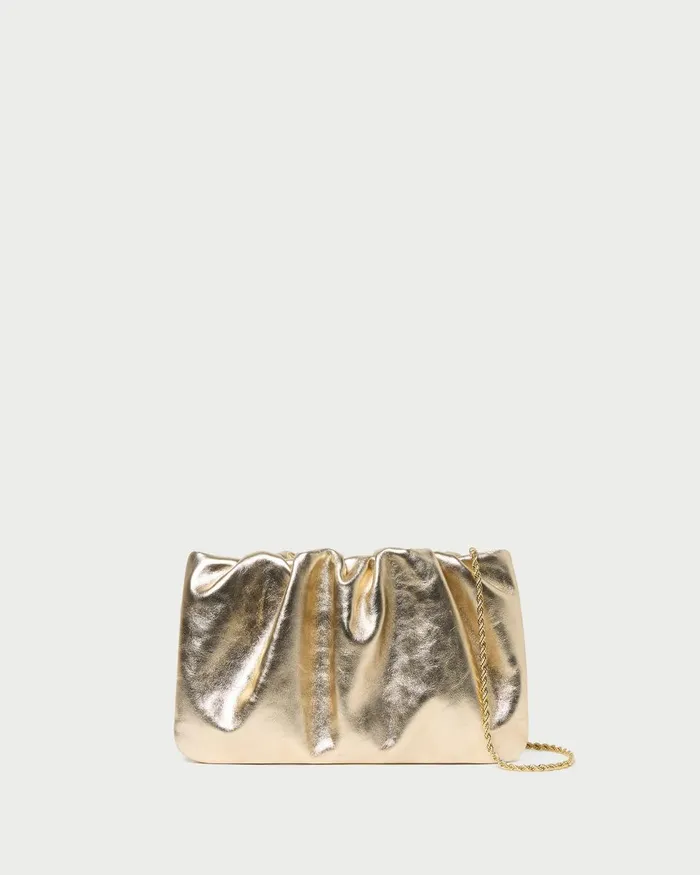 Women Clutches Loeffler Randall Serena Champagne Gathered Leather Clutch