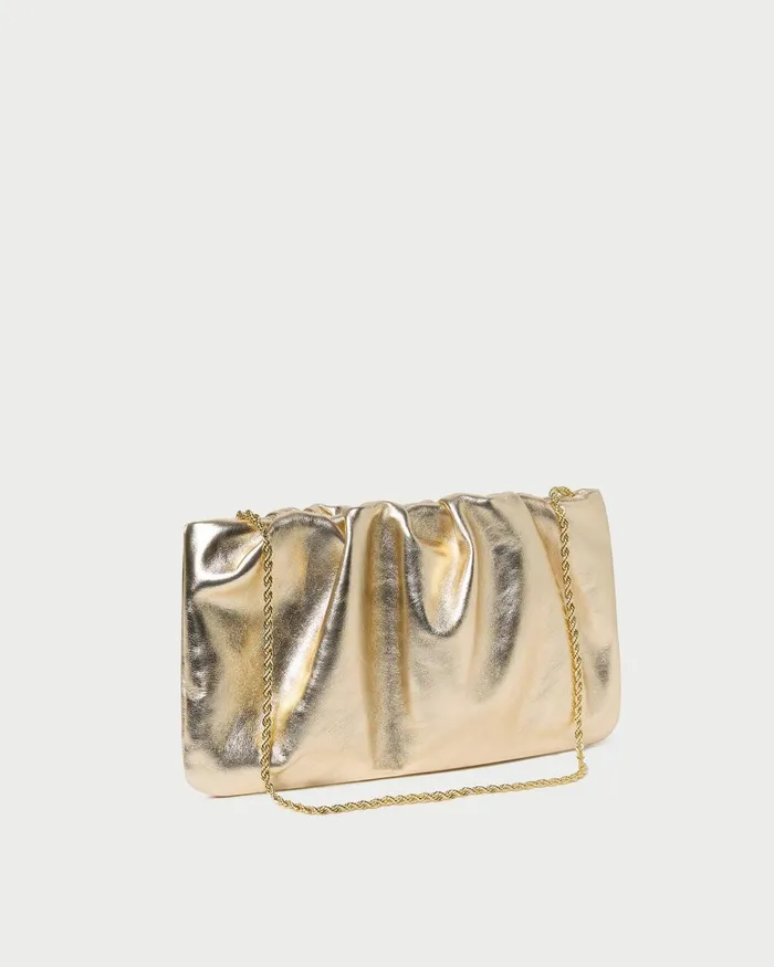 Women Clutches Loeffler Randall Serena Champagne Gathered Leather Clutch Women Clutches Loeffler Randall Serena Champagne Gathered Leather Clutch