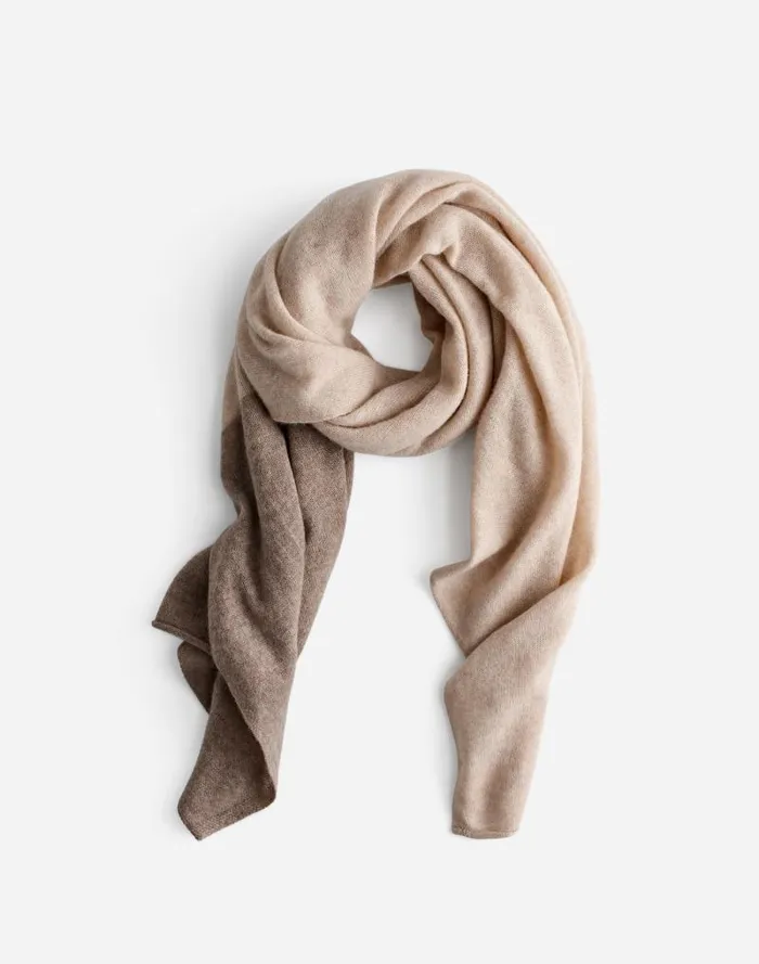 Women Colorblock Cashmere Scarf Hthr Sandstone Madewell Scarves