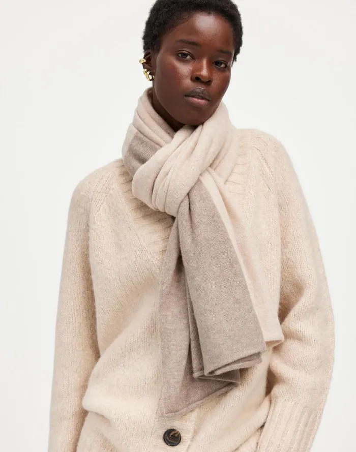 Women Colorblock Cashmere Scarf Hthr Sandstone Madewell Scarves