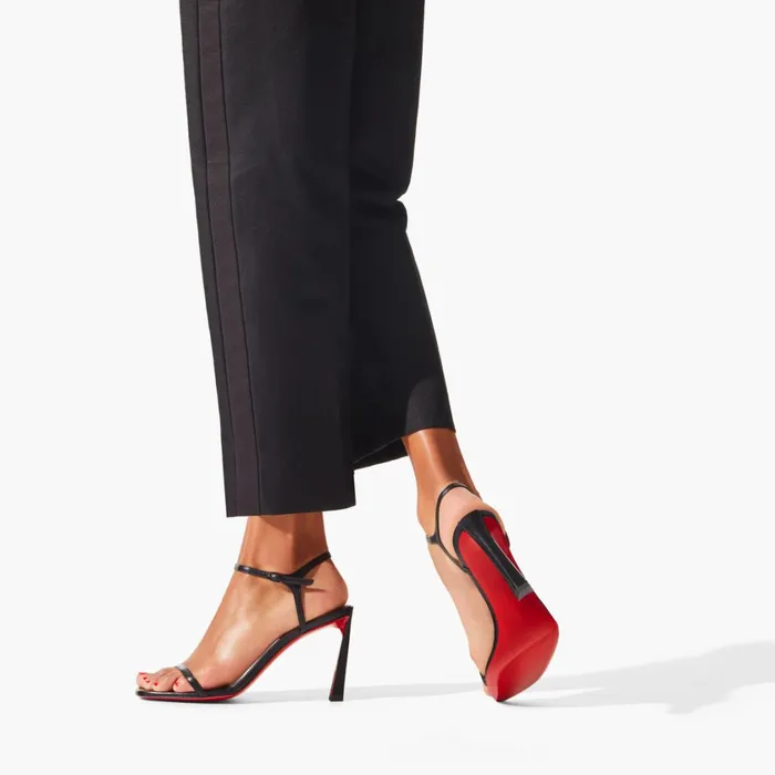 Women Condora Sandal 85 Mm Sandals 8211 Leather 8211 Black Black Christian Louboutin Sandals and Slides