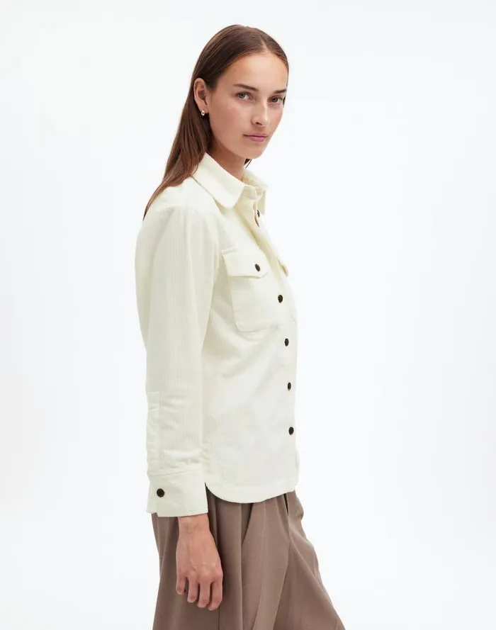 Women Corduroy Relaxed ShirtJacket Winter White Madewell Tops and Shirts