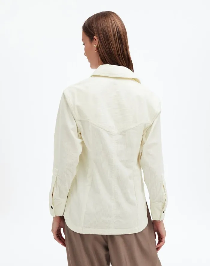 Women Corduroy Relaxed ShirtJacket Winter White Madewell Tops and Shirts