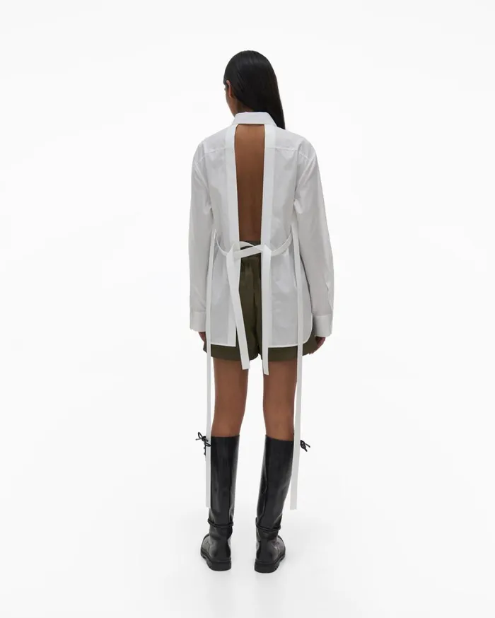 Women Corset Shirt White Helmut Lang Tops
